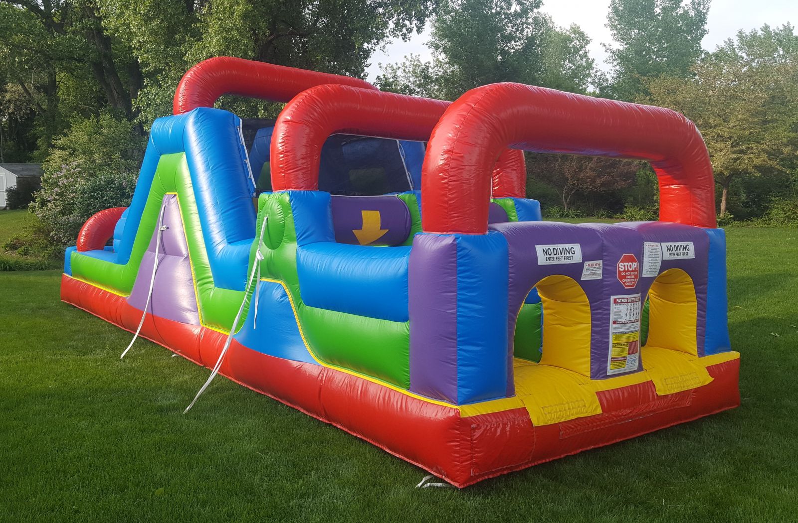 Inflatable Obstacle Course Rental in yard